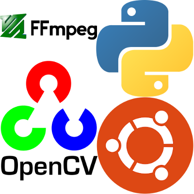 FFmpeg Python OpenCV and Ubuntu logos